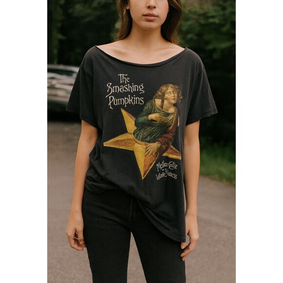 Vintage Smashing Pumpkins Mellon Collie Black T Shirt Tee Top Women's Size Large - Picture 1 of 7